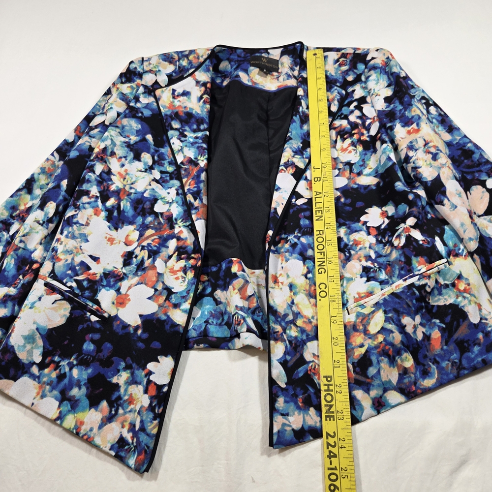 Worthington Pant Suit 90s Vintage Y2K Multicolor Floral Pantsuit Pleated - Picture 13 of 16